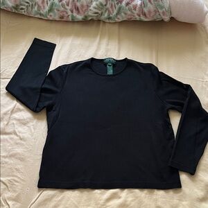 Lauren by Ralph Lauren Black Crew Neck Sweater